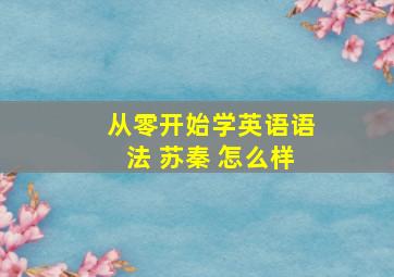 从零开始学英语语法 苏秦 怎么样